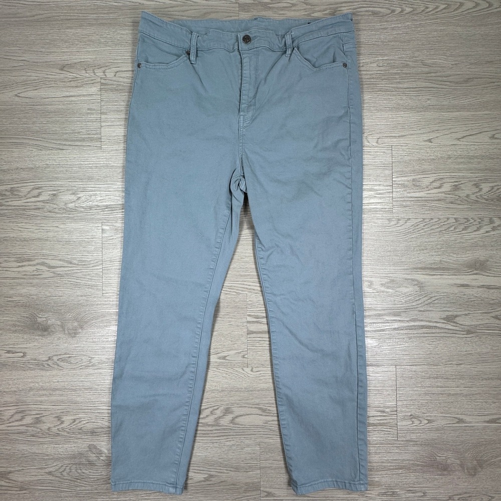 Buffalo David Bitton Women's Pants Havana High Rise Ankle Blue Sz 14/34 Stretch